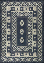 Antep Rugs Patio 6x9 Outdoor/Indoor Southwest Aztec Native Area Rug (Blue, 6'7" x 9')