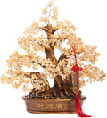 Natural Citrine Gemstone Crystal Bonsai Tree of Life （1,300 Gemstone Count） Large Feng Shui Money Chakra Tree for Luck and Wealth Desk Decoration 18 Inches