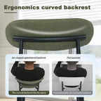 FREKEN Modern Upholstered Dining Chairs Set of 4, Mid-Century Metal Frame Linen Fabric Side Chair for Kitchen Dining Room, 350lbs Capacity, Green