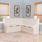 Linon Harris White Corner Breakfast Nook - Nook Only, Table is NOT included! 20.88D x 61.88W x 36.63H in