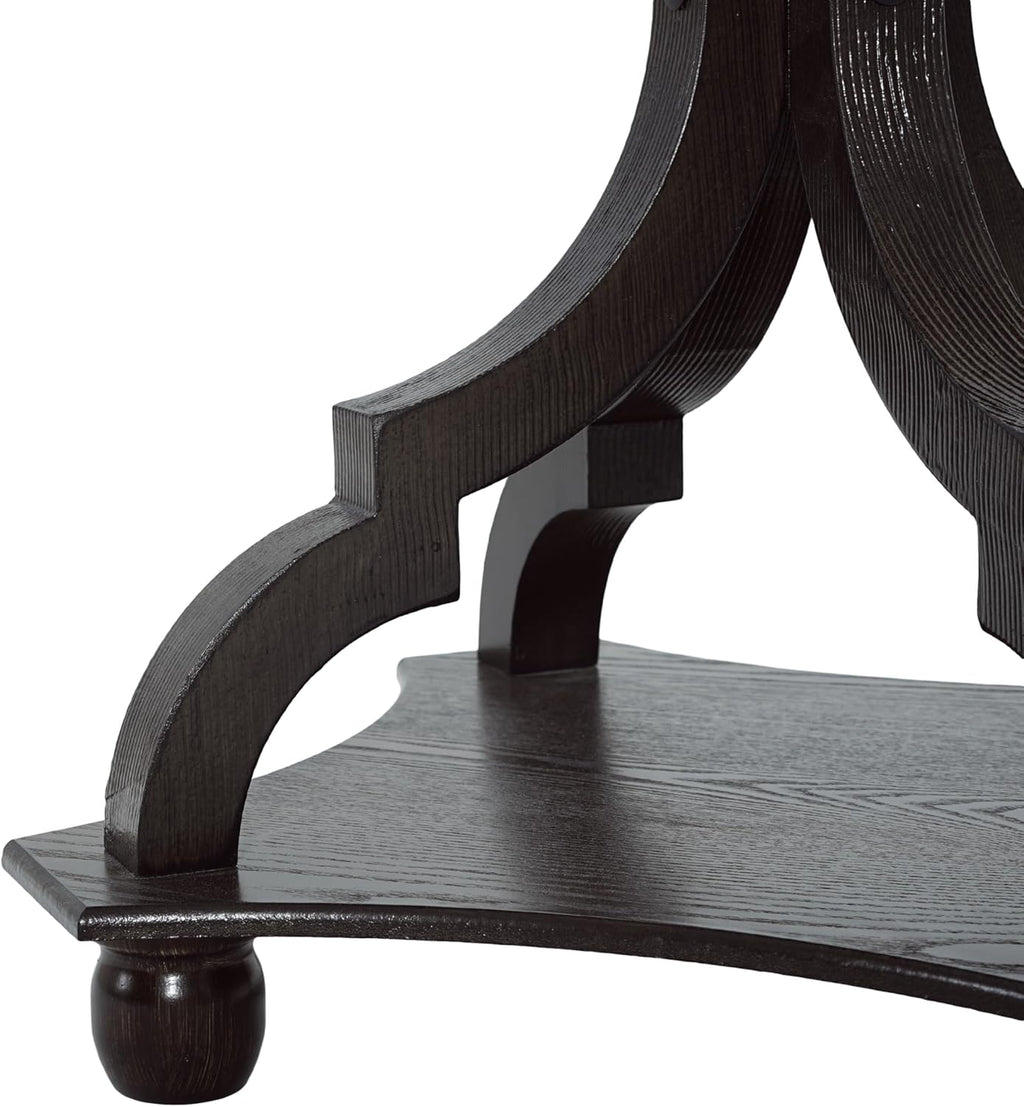 Christopher Knight Home Eudora 25" Small End Table, Hourglass Design Accent Table with Lipped Tabletop, French Country Furniture, Wooden Small Coffee Table, Living Room Side Table, Black + Natural