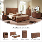 T4TREAM 18" Farmhouse Nightstand Set of 2, Reclaimed Barnwood | Charging Station, Rustic End Table, Open Shelf, 2 Drawers, Living Room, Side Table, Wood Bedside Table, Unique Corner Accent