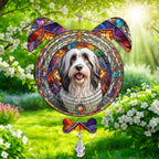 Bearded Collie Dog Ears Wind Spinner, Bearded Collie Wind Spinner Hanging for Yard and Garden