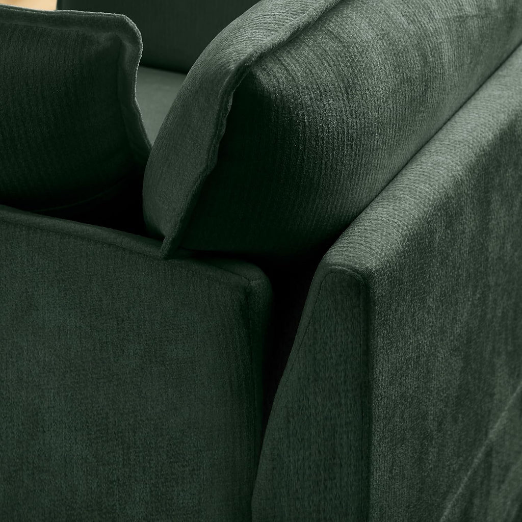 ERYE 47" Chenille Upholstered Accent Chair Wide Seat Armchair for Living Room Bedroom, Modern Upholstered Armchair W/ 2 Pillows and USB-C Ports for Home Apartment Office