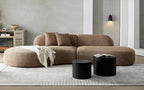 Nesting Coffee Table Set of 2,Modern Round Wooden Coffee Tables with Storage,Luxury Fluted Side Table Accent End Table for Small Space Living Room Apartment (19.17”)