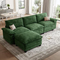108" Modular Sectional Couch, L Shaped Cloud Sofa for Living Room | Comfortable Foam Cushions, Sturdy Frame, Appealing Appearance, Easy Assembly, Soft Chenille, Modular Design, Green
