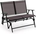 Zedachica 2-Person Outdoor Glider Bench No Assembly Required, Glider Loveseat for Outside Patio with Smooth Rocking, Patio Glider with Steel Frame for Porch Deck Backyard Garden (Loveseat, Darkgrey)