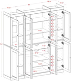 Palace Imports 100% Solid Wood Kitchen Pantry with 2-Drawer Kit, Teal Blue, 65" w x 71.5" h x 15.5" d, Renewable Eco-Friendly Wood, Made in Brazil