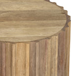SIMPLIHOME Rolf Side Table - 16 inch Wide Solid Mango Wood End Table in Natural, Boho Contemporary Accent Table for Living Room or Bedroom with Hand-carved Fluted Design, Assembled
