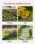 VEVOR Steel Landscape Edging, 5 Packs 39 x 4 in Rust-Resistant Metal Landscape Edging, Bendable Garden Edging Border, Heavy Duty Lawn Edging, Easy-to-Install, Flower Bed Yard Pathway Divider Black