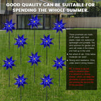 10 PCS Reflective Pinwheels for Yard and Garden Bird Devices Pre-Installed Sparkly Wind Spinner Deterrent to Scare Birds Away from Yard Patio Farm (Blue)