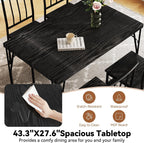 Dining Table Set for 4 with 1.6" Thick Tabletop, 5-Piece Kitchen Table Set, Space-Saving Rectangular Dining Room Kitchen Table Chair Set for Small Space,Dinette,Apartment,Rustic Black