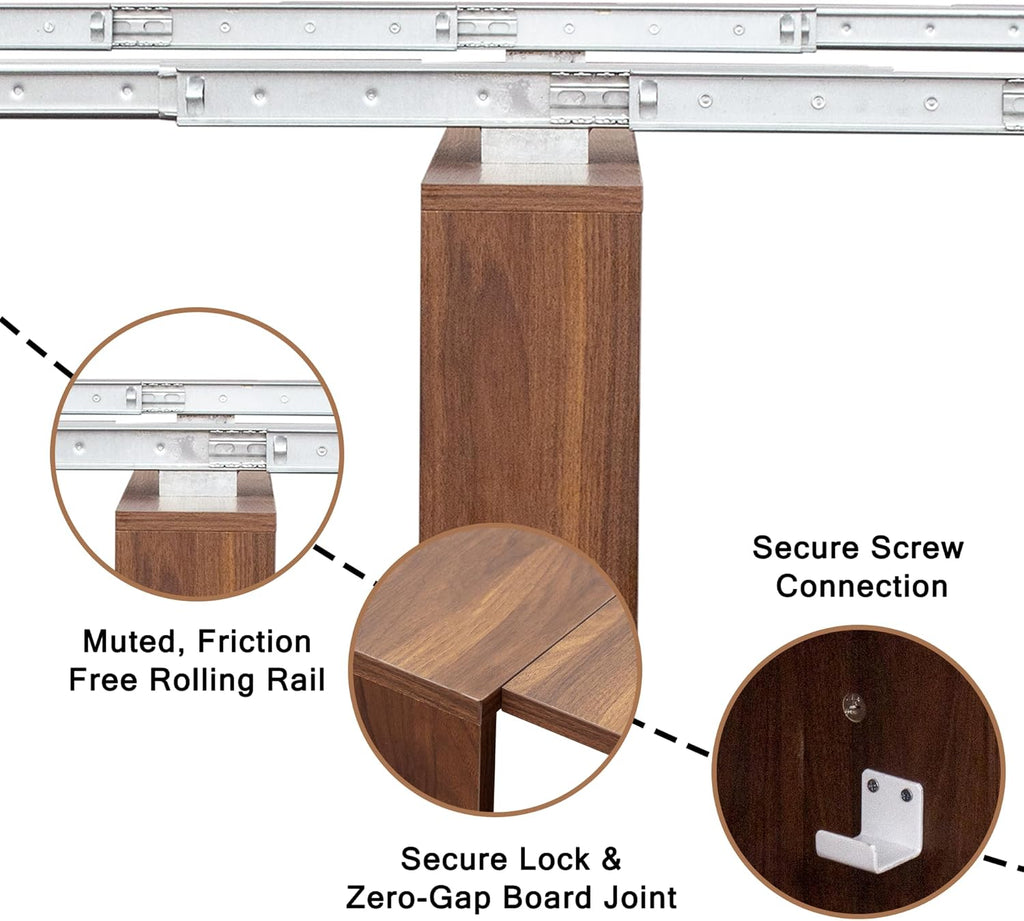 Extendable Dining Table, Transformer Folding Console Table for 2-12 People, Space Saving Dining Room Table for Apartments & Homes, Walnut