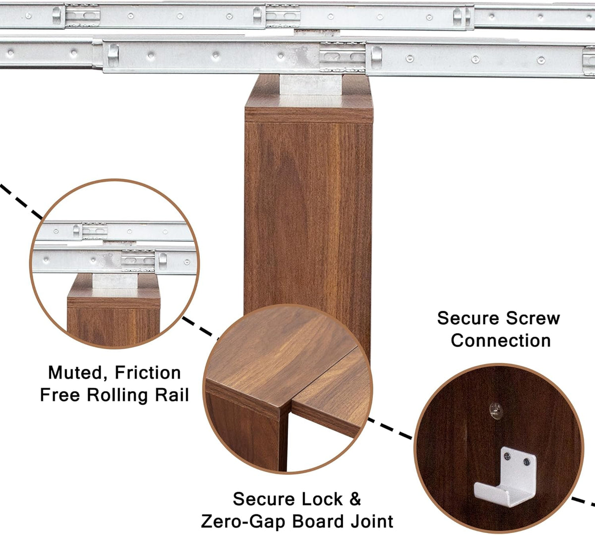Extendable Dining Table, Transformer Folding Console Table for 2-12 People, Space Saving Dining Room Table for Apartments & Homes, Walnut