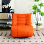 Electric Power Recliner Chair with 360° Swivel, USB Charging Ports, Footrest, and Side Pocket, Upholstered Glider for Living Room(Orange)