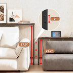 Keelian 45 inch Behind Couch Table with Outlets Sofa Table Rustic Brown