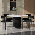 Baysitone Dining Chairs Set of 4 Mid-Century Modern Upholstered Boucle Dining Room Chairs Open Back Curved Backrest Black Metal Legs Gold Armchairs for Kitchen Living Room, Black(Only Chairs)