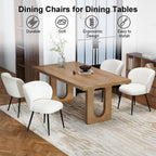 Chairs Set of 2, Upholstered Fabric Dining Room Chairs, Makeup Vanity Chair Modern Accent Chairs Farmhouse Kitchen Dining Chairs with Metal Legs for Home Kitchen, Living Room, Ivory