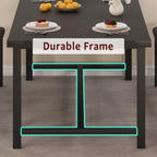 3-Piece Dining Table Set for 4-6 People, Extendable Kitchen Table Set with 2 Upholstered Benches, Dining Room Table Set for Apartment, Kitchen, Living Room, Black