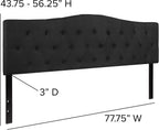 EMMA + OLIVER Black King Tufted Headboard
