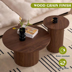 Round Nesting Coffee Table Set of 2 for Small Spaces | Modern style, suitable for living rooms, wooden