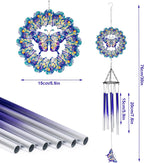 TUOKING Wind Chimes for Outside Butterfly Wind Spinner Windchimes Hanging Decoration for Outdoor Yard Garden Patio, Unique Gift for Mom,Women,Chimes Lovers