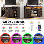 Vinctik 6&Fox 57In Wooden Farmhouse Entertainment Center for 60/65 inch TV,Double Layer Storage Farmhouse TV Stand,Double-Row Sockets with Wood Sliding Barn Door TV Stand(Double Layer Rustic Brown)