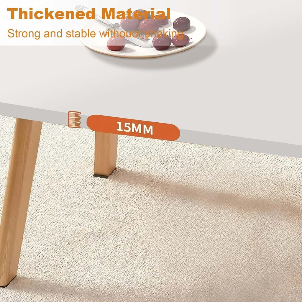 Foldable Coffee Table for Small Spaces, Low Study Table for Sitting On The Floor, Wood Folding Coffee Tables for Living Room, Bedroom, Home Office, Apartment, Dorm (White)