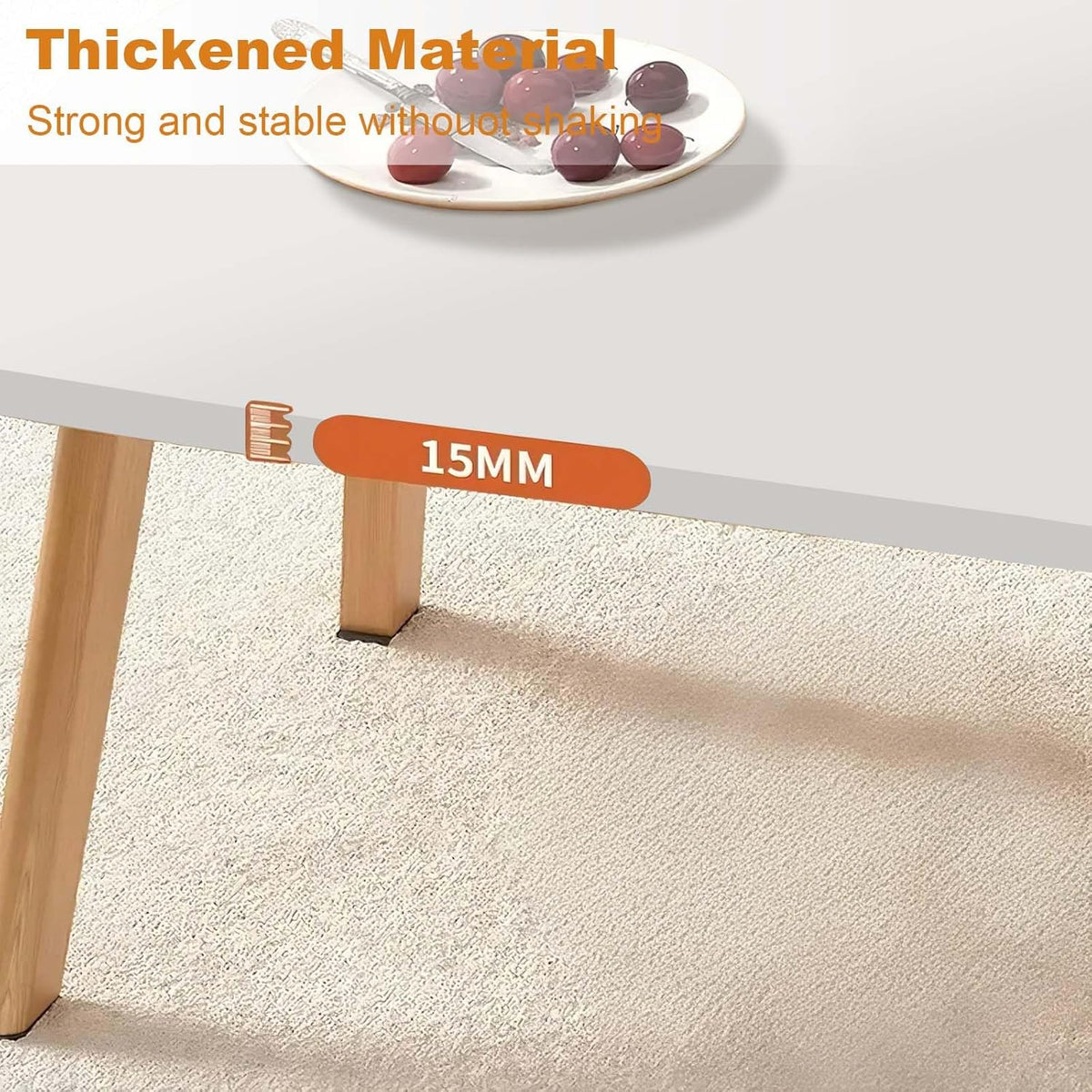 Foldable Coffee Table for Small Spaces, Low Study Table for Sitting On The Floor, Wood Folding Coffee Tables for Living Room, Bedroom, Home Office, Apartment, Dorm (White)