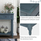 MERITLINE Wood Console Table for Entryway Console Table with Storage Sofa Table Entryway Table with 2 Drawers and Bottom Shelf (Navy)