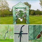 Greenhouse for Outdoors,Walk in 3-Tier 6 Shelves Green House w/ Roll-Up Zippered Door Anchors and Ropes,Waterproof & UV Protected Plant Garden Hot House for Garden Patio Backyard,57 x 57 x 76''