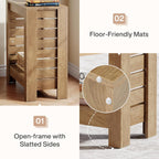 Tribesigns Narrow Side Table, 2-Tier Farmhouse Wooden End Table with Storage Shelf, Skinny Accent Nightstand for Living Room, Bedroom and Office, Easy Assembly (1)