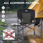 TIMBER RIDGE Aluminum Oversized Camping Chair, Support 400lbs | Lightweight Directors Chair Foldable with Side Table Detachable Side Pocket for Outdoor Camping, Lawn, Picnic