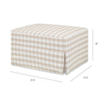 Namesake Crawford Gliding Ottoman in Tan Gingham, Greenguard Gold & CertiPUR-US Certified