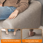 EASE MOOSE 70.6" Faux Leather Loveseat Sofa, Deep 2 Seater Couch, Greige | Removable Covers, Pocket Spring Cushions, Waterproof & Scratch-Resistant, Easy Clean, Easy Assembly Couches for Living Room