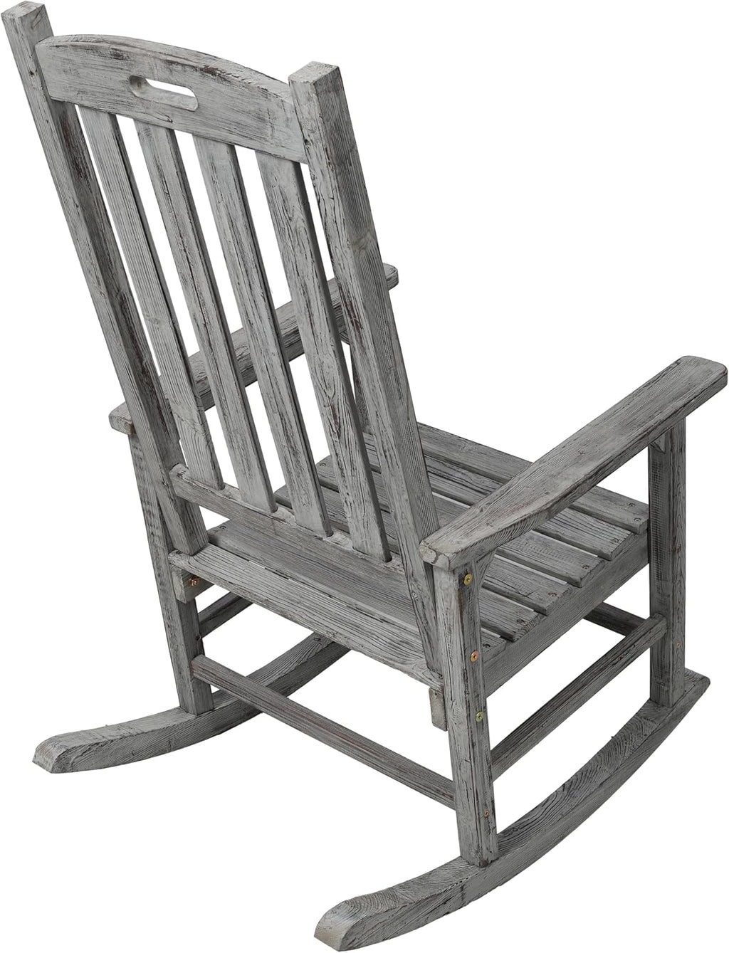 Oversized Wooden Porch Rocker Chair: Classic Fir Wood Design with 21-Inch Wide Seat & High Backrest - Smooth Rocking Motion for Indoor & Outdoor Use - Supports Up to 330 lbs