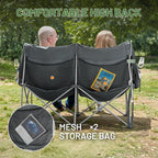 Timber Ridge 600 lbs Double Camping Chair, Ultra-Wide Heavy Duty Outdoor Folding Camp Couch, Loveseat Camping Chairs Perfect for Campsites, Patio/Lawn, Soccer Games or Other Youth Sports, Supports