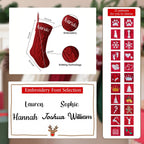 ELEGANTPARK Personalized Christmas Stockings 1 Pack Knit Christmas Stockings with Embroidered Names Red Green White Xmas Decoration for Fireplace Hanging Holiday Decoration for Family Kids 18 Inch