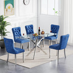 51in Glass Dining Table,Rectangular Kitchen Table for 4 Person with 0.39'' Tempered Glass Table Top and X-Design Metal Base,Modern Kitchen Dining Room Table for Home, Kitchen