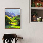 Evanthia Framed Canvas Wall Art Valley of Light Nature Wall Art Nature Wall Decor for Living Room, Bedroom, Office or Farmhouse Style Home 18x24inch（45x60cm）.