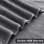 Ultra Soft Bath Towel Set of 4, Grey Extra Large Textured Microfiber Luxury Towels 35x70 in, Quick Dry, Highly Absorbent, Fluffy, Oversized, for Bathroom Shower Pool Hotel Beach