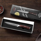 Wakoli EDIB Damascus Utility Knife 4.7-inch - 67-Layer VG10 Core Steel, Razor Sharp Blade with Pakkawood Handle for Kitchen & Everyday Use - Gift Box