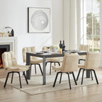 BedsPick 360° Swivel Dining Chair Set of 2 - Faux Leather Upholstered Kitchen Chair, Mid Century Modern Dining Room Chair with Metal Legs for Kithcen/Living Room/Reception/Office, Beige