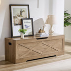 55.1" Storage Bench,Storage Chest for Entryway, Mudroom & Bedroom | 55.1L”x15.7W”x19.1H” Wooden Storage Bench,Storage Trunk with 2 Safety Hinges,Supports 220 lb,Easy Assembly,(Greige).
