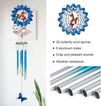 TUOKING Wind Chimes for Outside 3D Butterfly Wind Spinner Windchimes Outdoor Yard Hanging Decor for Garden Patio, Unique Gift for Mom,Women,Chimes Lovers