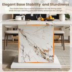 HOMISSUE 70" Faux Marble Dinner Table，Rectangle Modern White Dining Table for 6-8 People，Large Kitchen Furniture Table with Sturdy Base for Dining Room, Living Room, White