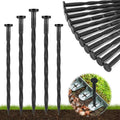 Landscape Edging Stakes, 100 Pcs 8" Plastic Garden Spikes, Spiral Nylon Anchoring Spikes for Paver Edging, Weed Barriers, Artificial Turf, Tent, Grass Pathway and More, Black