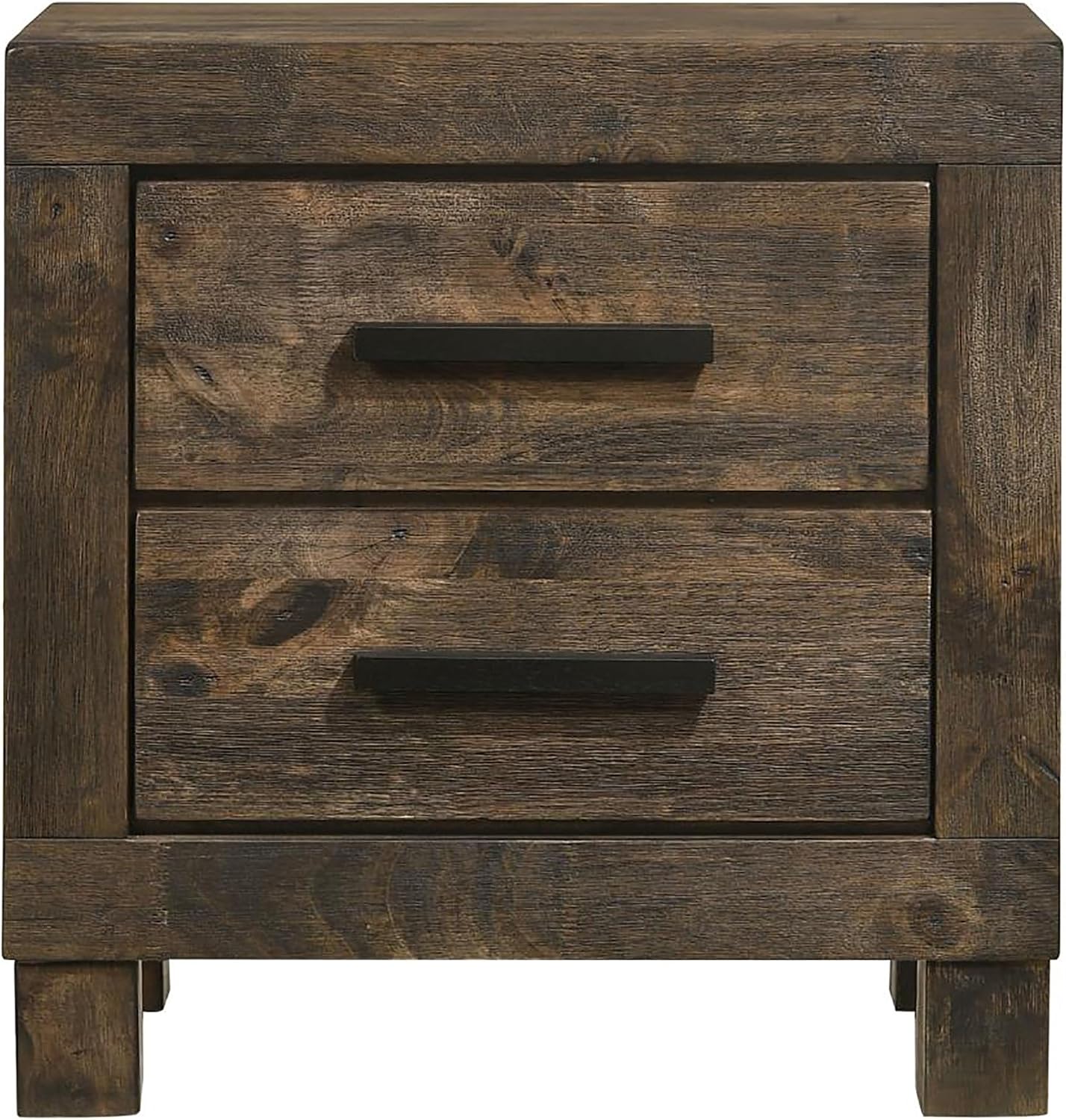 Rustic Gold Brown 2-Drawer Nightstand,for Small Spaces