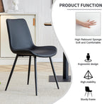 63"-79" Expandable Dining Table Set for 8, Wood Rectangle Dining Table and 8 Black PU Chairs, Sturdy Black Legs,Suitable for Home,Kitchen Dining Room,Easy Assemble and Clean