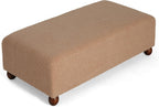 Christopher Knight Home Rika 48" Comfy Boucle Upholstered Bedroom Bench, Ottoman Bench with Rounded Wooden Legs, Spacious Seating, Long Footstool for Living Room, Entryway Bench, Tan Brown